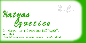 matyas czvetics business card